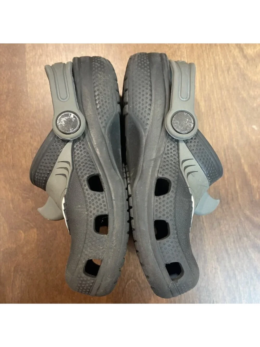 Crocs Fun Lab Classic AM Shark Clog Toddler Size 10 Black Gray Fin Waterproof